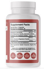 Closeup of Heart Calm capsules highlighting magnesium complex for balanced electrolytes