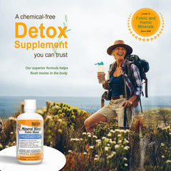 Vital Earth Minerals 32oz bottle on countertop communicates convenience and value.