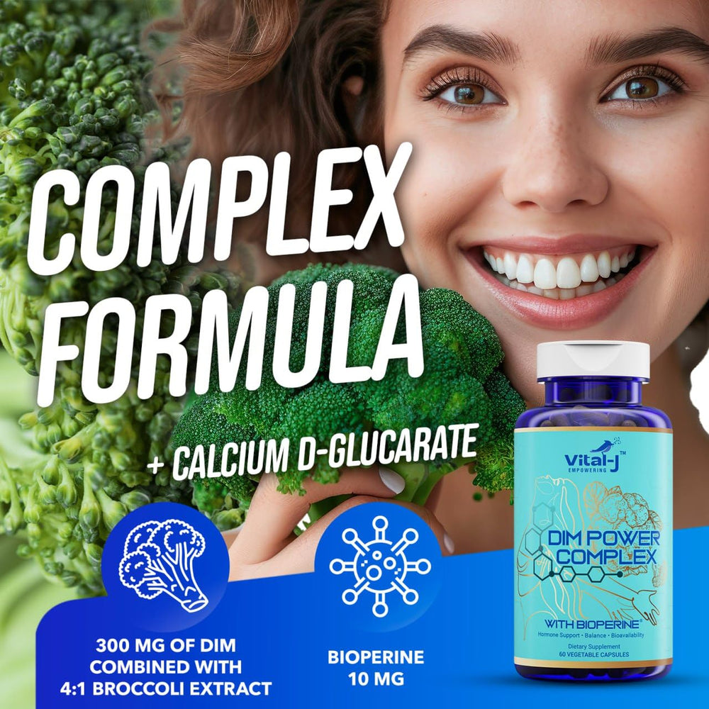 Vital-J Empowering 4-in-1 DIM Potent Complex broccoli extract scene hints hormone-friendly benefits
