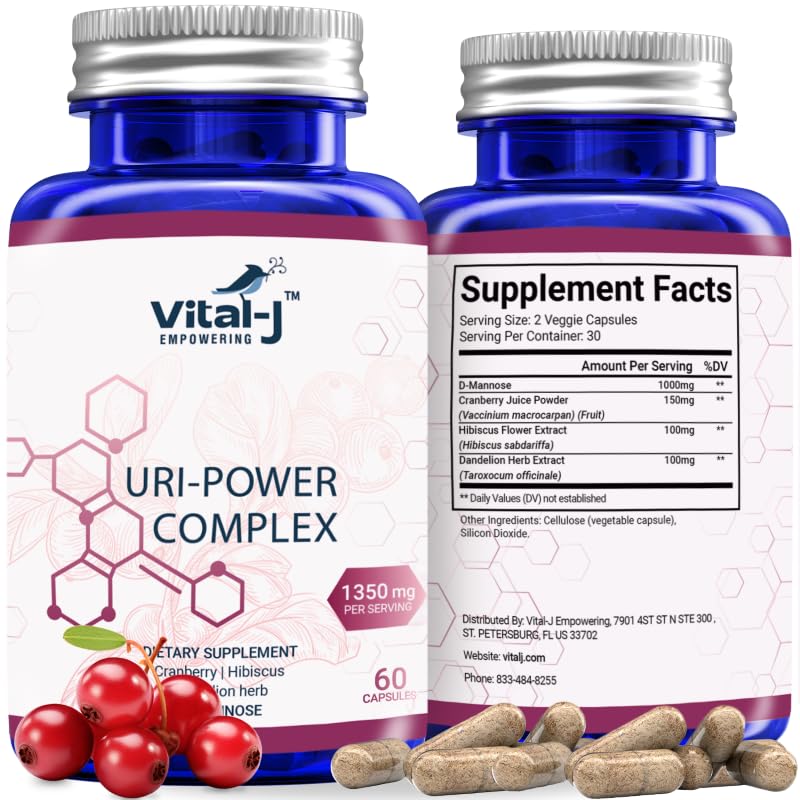 Vital-J Empowering 4-IN-1 URI Power Complex bottle, supporting urinary tract wellness.