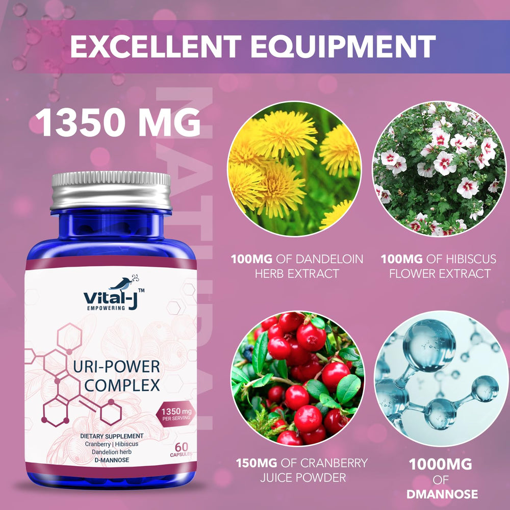 Vital-J Empowering hibiscus and dandelion blend plant extract visual for wellness.
