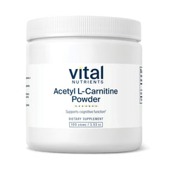Vital Nutrients Acetyl L-Carnitine Powder bottle pour supports cognitive clarity during study sessions.