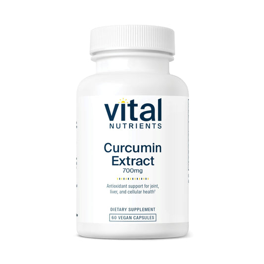 Vital Nutrients Curcumin Extract 700mg bottle for premium antioxidant support.