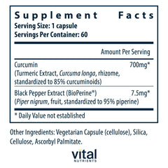 Vital Nutrients Curcumin Extract 700mg pour demonstrates easy daily use.