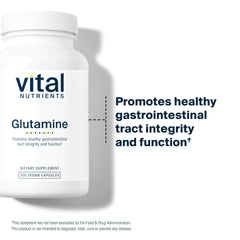 Vital Nutrients Glutamine brand detail highlights trusted practitioner heritage.
