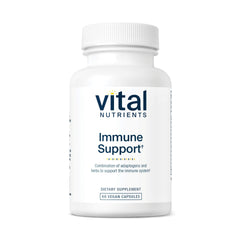 Vital Nutrients Immune Support bottle front, showcases easy-to-take capsules for daily immune support.