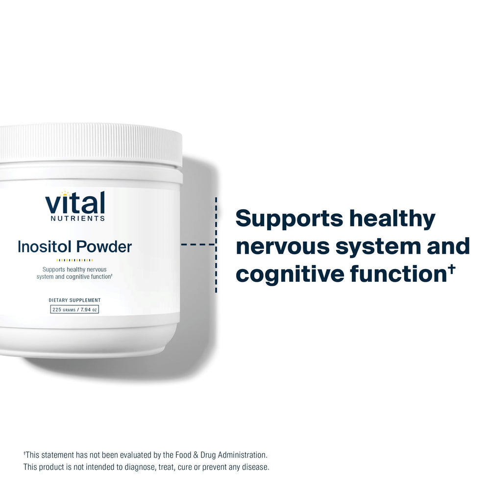 Vital Nutrients Inositol powder with glass of water, immediate mix into daily routine.