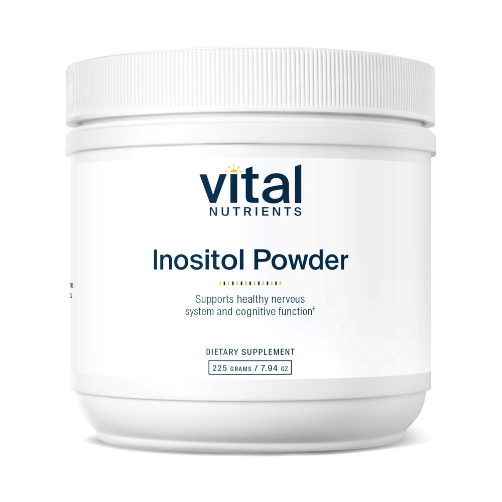 Vital Nutrients Inositol powder front view, convenient vegan nourishment for metabolism and mood balance.