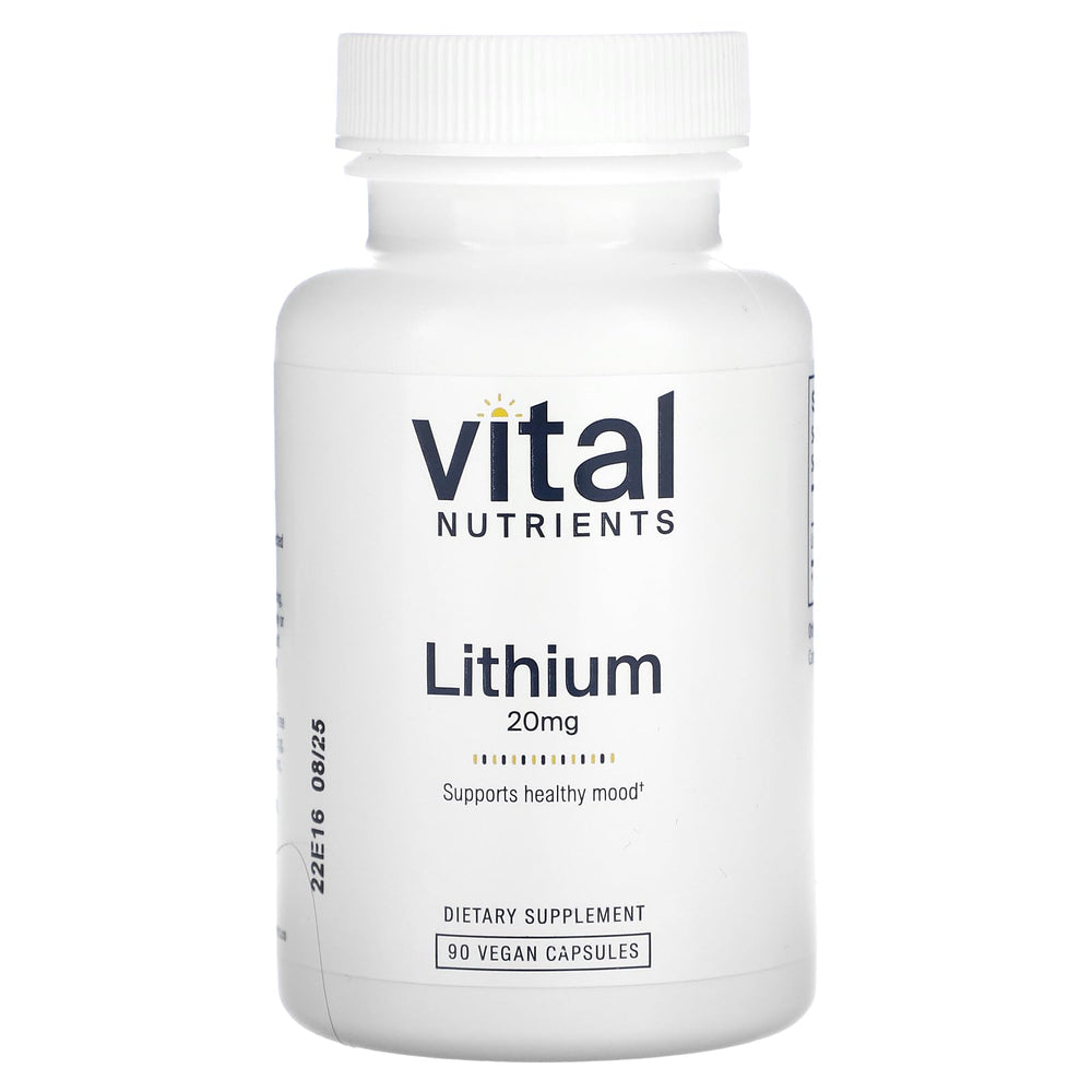 Vital Nutrients Lithium Orotate bottle pour for daily balance and concentration