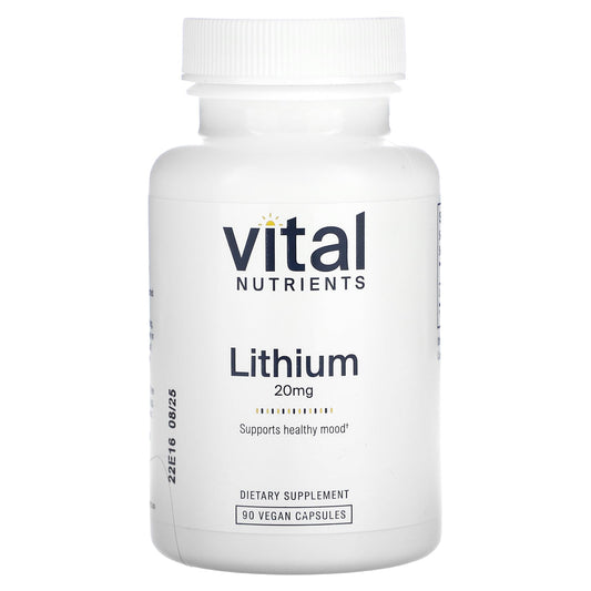 Vital Nutrients Lithium Orotate bottle pour for daily balance and concentration