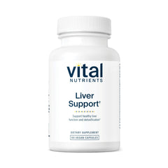 Vital Nutrients Liver Support bottle front, vegan supplement for liver health.