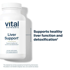 Vital Nutrients Liver Support packaging emphasizes clean-label, third-party tested quality.