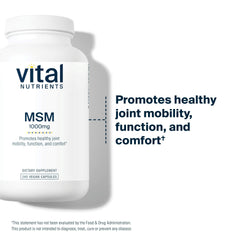 Vital Nutrients MSM 1000mg cap pour indicating easy daily dosage