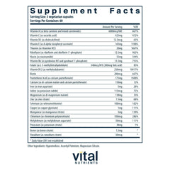Vital Nutrients Multi-Nutrients 4 capsules closeup highlights bioavailable minerals