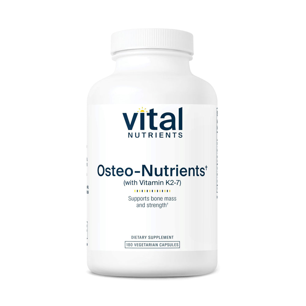 Vital Nutrients Osteo-Nutrients bottle with capsules supports bone health and heart function.