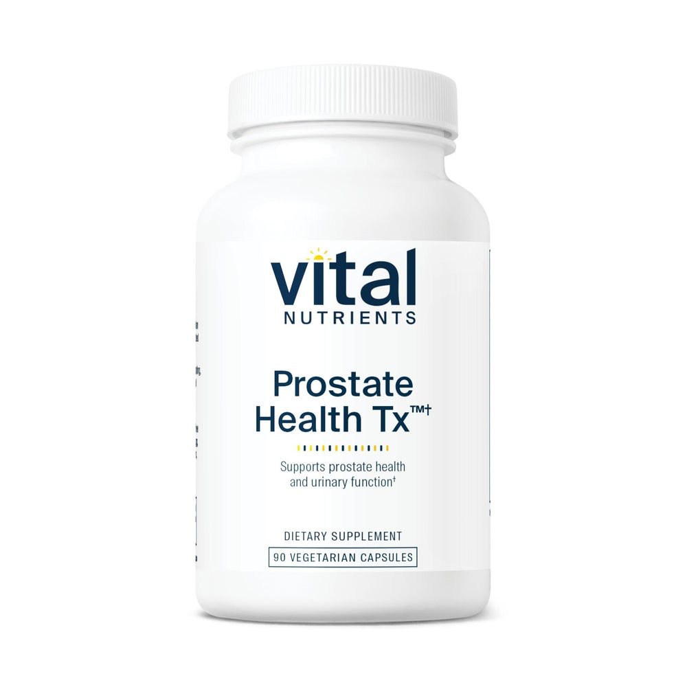 Vital Nutrients Prostate Health TX bottle with capsules, may support normal PSA levels.