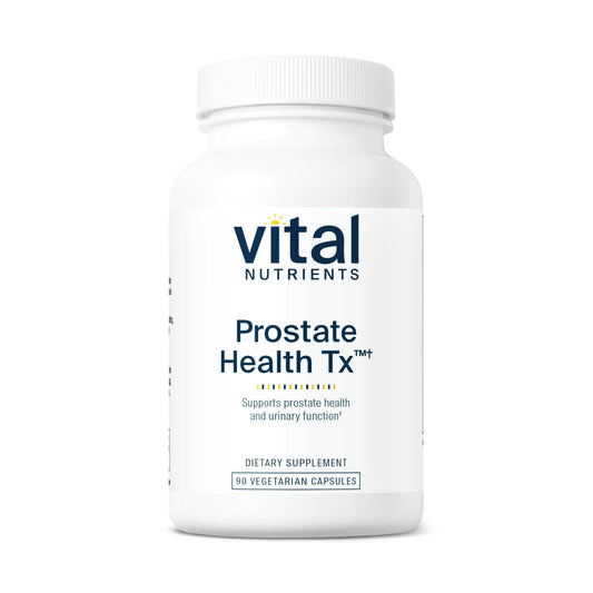 Vital Nutrients Prostate Health TX bottle with capsules, may support normal PSA levels.