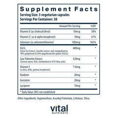 Vital Nutrients Prostate Health TX capsules on a clean surface for daily use.