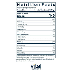 Scoop of Vital Nutrients ProVeg pea protein powder ready for shake