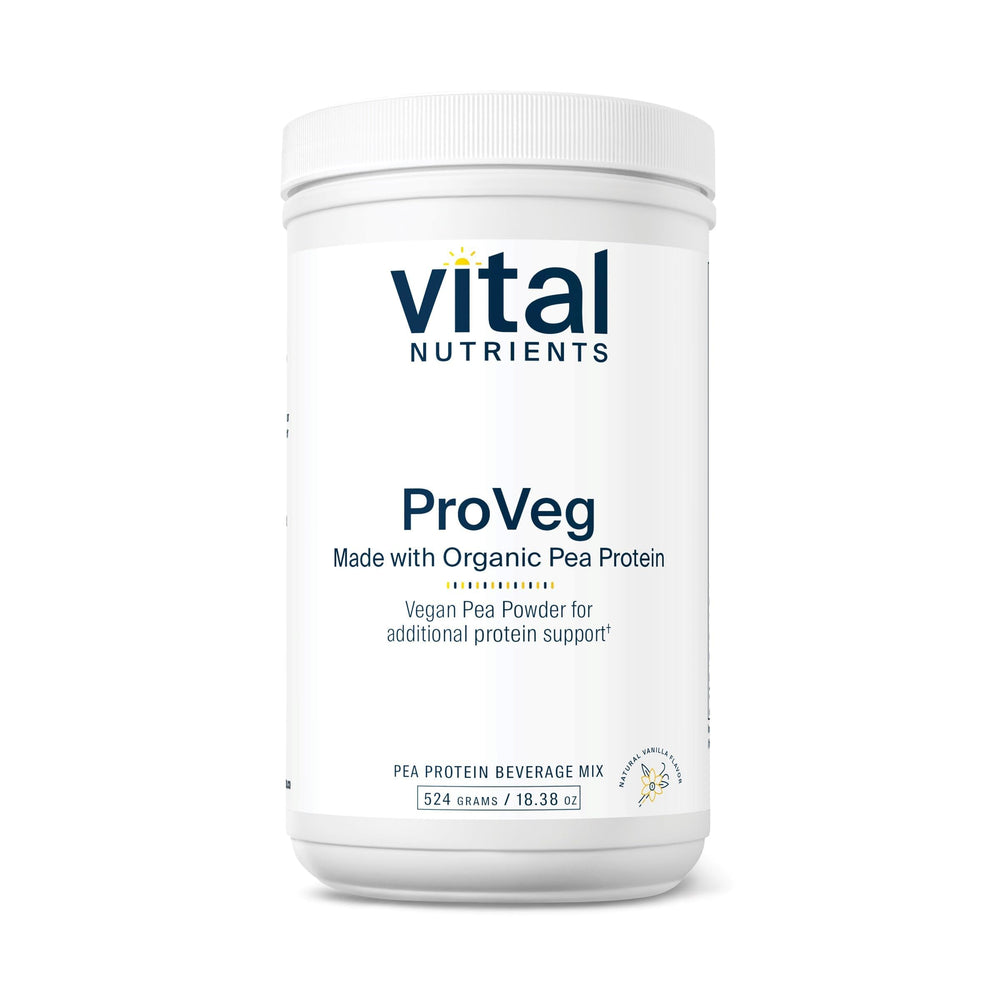 Vital Nutrients ProVeg vanilla pea protein tub front for daily protein support