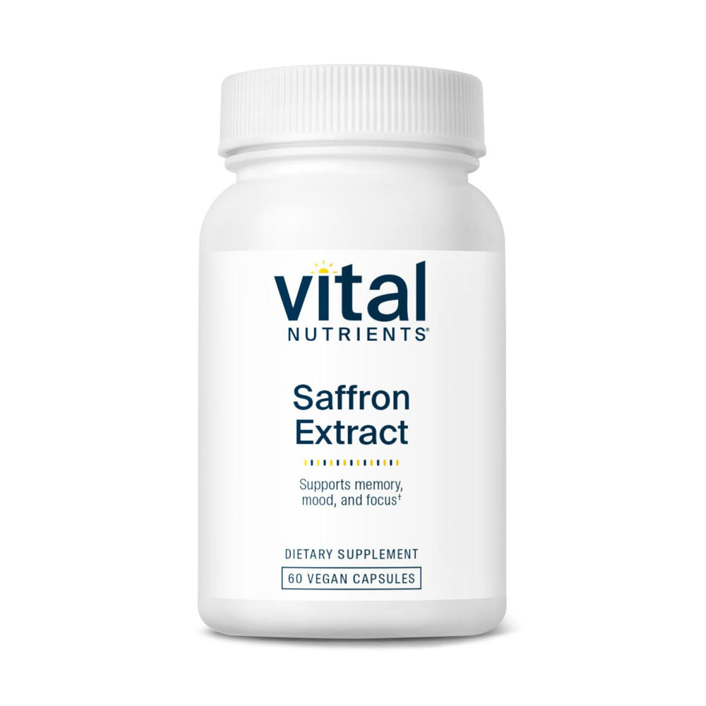 Vital Nutrients saffron extract bottle supports mood balance and restful sleep