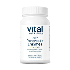 Vital Nutrients vegan pancreatic enzymes bottle for daily digestion support with meals