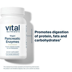 Vital Nutrients vegan pancreatic enzymes capsules easy to swallow for everyday use