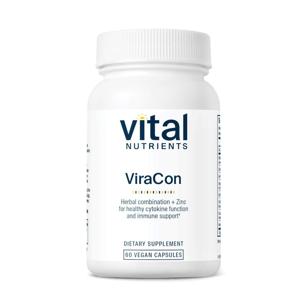 Vital Nutrients ViraCon bottle cap highlighting vegan immune support potential.