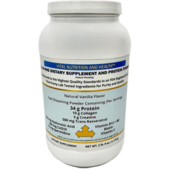 Vital Nutrition and Health all-in-one powder bottle front view for daily energy support