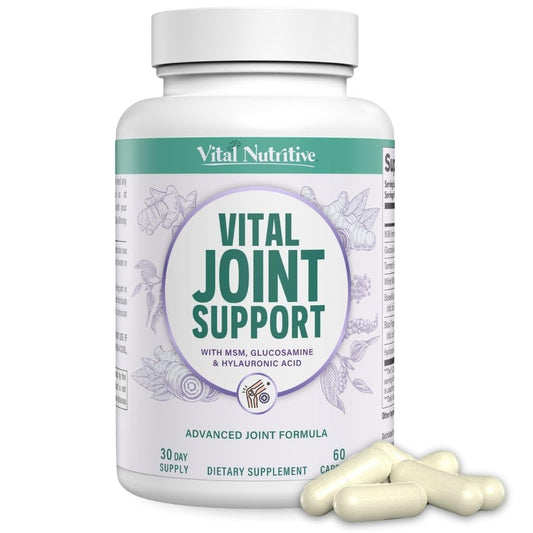 VITAL NUTRITIVE Joint Support bottle showing convenient daily capsules for mobility.