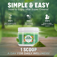 Vital Nutritive Vital Greens ingredients closeup highlights organic superfoods