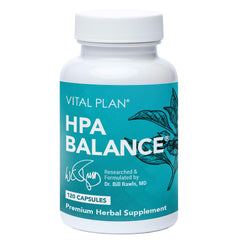 Vital Plan HPA Balance bottle label showing clear branding for adrenal and mood support