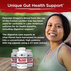 Vital Planet Dragons Blood resin powder close-up shows rich amber color