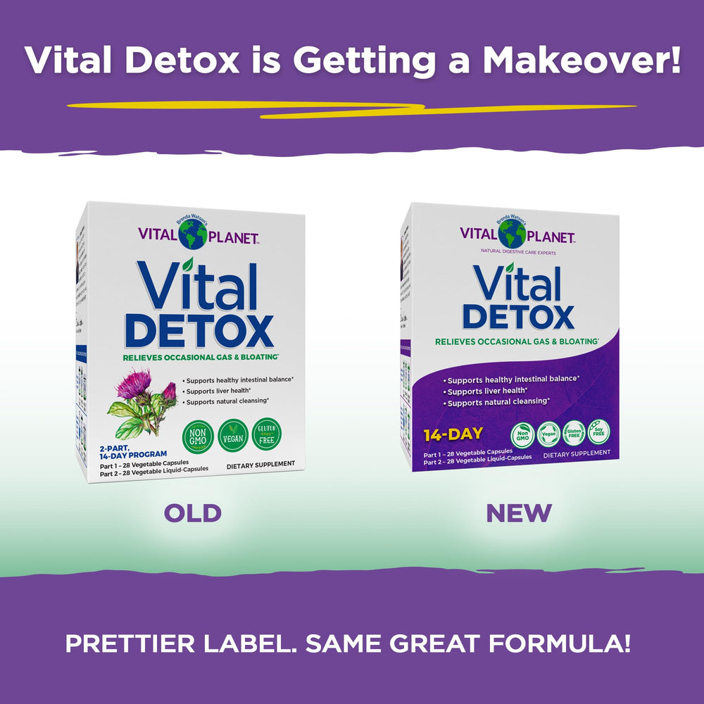 Vital Detox Part 2 capsules show the digestive balance liquid concentrate blend
