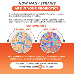 Vital Planet Vital Flora Advanced Biome Probiotic packaging and product presentation.