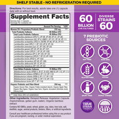 Vital Planet Vital Flora capsules close-up highlighting 60 diverse strains