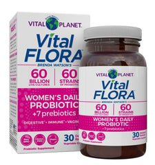 Vital Flora Women’s Daily bottle shows 60 capsules for daily digestive balance