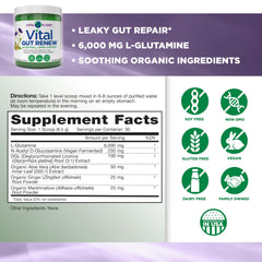 Pouring Vital Gut Renew into a glass of water shows easy mixing.
