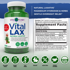 Vital Lax capsules close-up showing herbal blend for smoother elimination