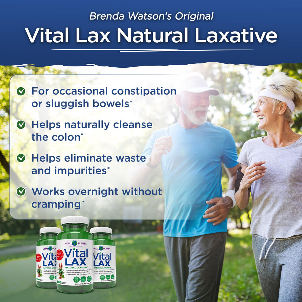 Vital Lax ingredients packaging emphasizing magnesium hydroxide and herbal extracts