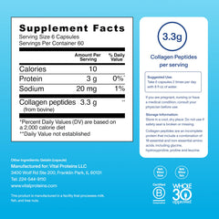 Vital Proteins collagen capsules packaging highlights paleo-friendly and dairy-free nature