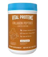 Vital Proteins Collagen Peptides Salted Caramel bottle supports joints and skin