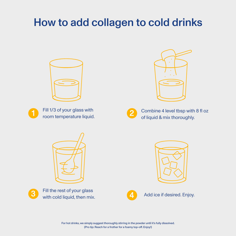 Vital Proteins collagen peptides vanilla scoop with label close-up, convenient for on-the-go.