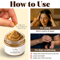 Vital Strands Batana Oil in glass jar eco-friendly packaging