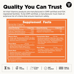 Vital Vitamins Brain Supplement Plus lifestyle scene geared toward daily cognitive care