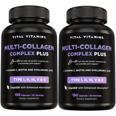 Vital Vitamins Multi Collagen Plus bottle ready for daily beauty and joint support.