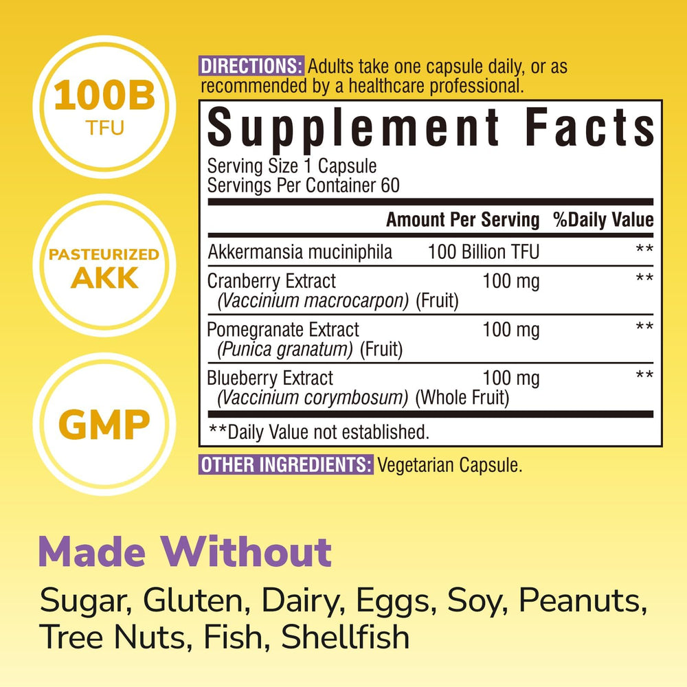 Vitalibre pasteurized Akkermansia capsule highlighting stable formulation that travels well.