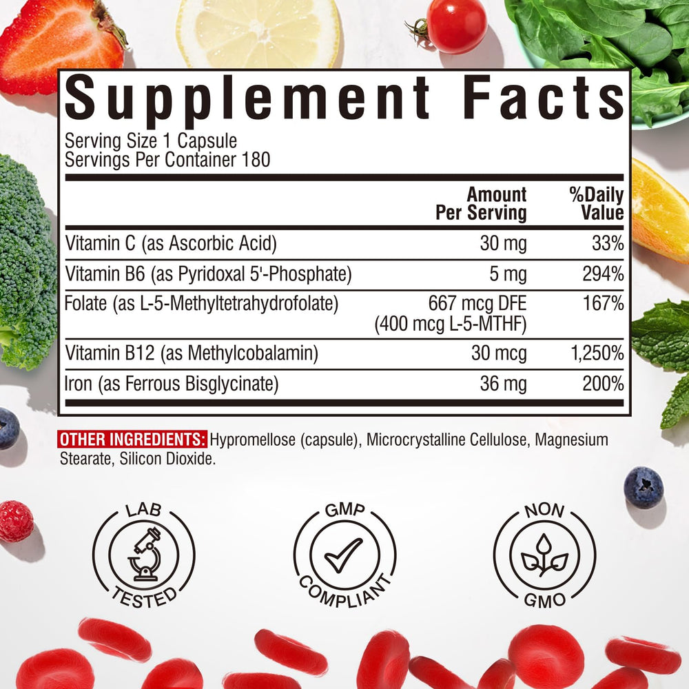 Vitalibre Iron Complex vegan capsules ready for daily use