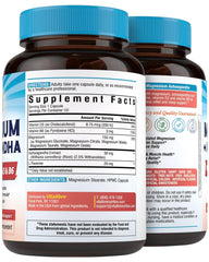 GMP-certified Vitalibre lab testing label on magnesium supplement.