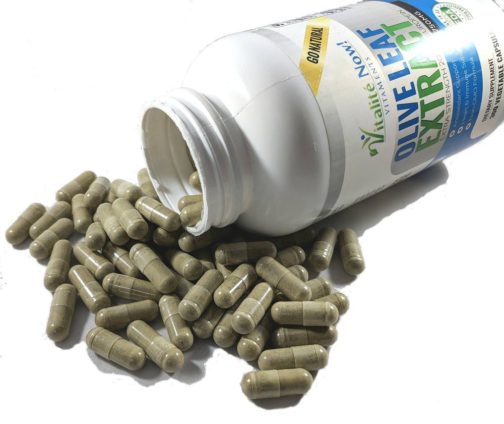 Vitalité Now oleuropein 20 percent detail on the product label.